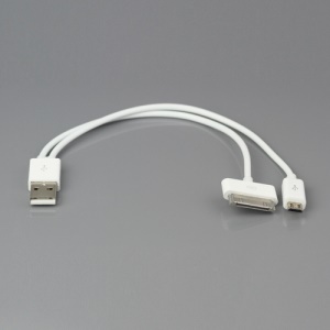 2 in 1 USB Data Sync Charger Cable for iPad iPhone iPod Samsung BlackBerry HTC