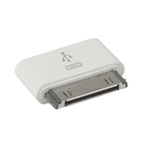 30 Pin Dock Connector to Micro USB Adapter for The New iPad iPhone 4S iPod Touch - White