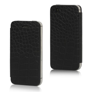 Crocodile Housing Back Cover with Front Flip Cover for iPhone 4S