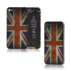 Retro Union Jack Glass Housing Back Cover for iPhone 4S