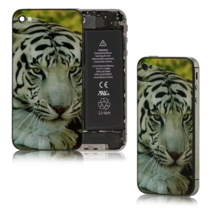 White Tiger Glass Battery Cover Housing Replacement for iPhone 4S