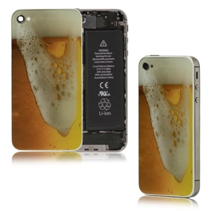 Brimming Beer Pattern Glass Battery Cover Back Housing for iPhone 4S