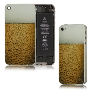 Bubble Limpid Beer Glass Back Cover Housing Replacement for iPhone 4S