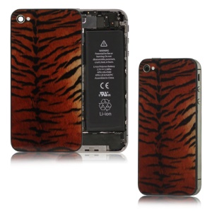 Glass Siberian Tiger Skin Back Cover Housing for iPhone 4S