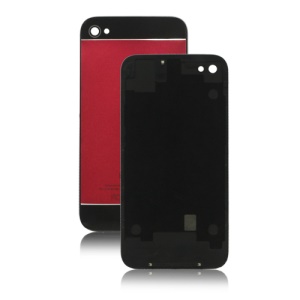 Matte Two-tone Hybrid Back Cover Housing for iPhone 4S - Black / Red