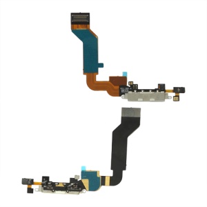 Dock Connector Charging Port Flex Cable for iPhone 4S (High Quality) - White