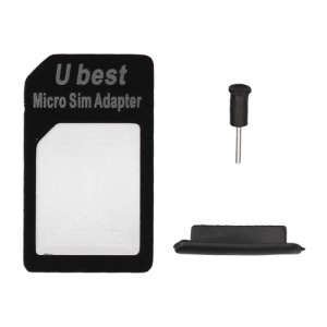 iPhone 4S / 4 Micro Sim Card Adapter + Earphone Anti-dust Plug + Dock Stopper
