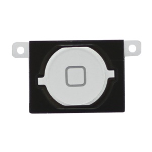 iPhone 4S Home Button Key with Rubber Ring Pad Original - White