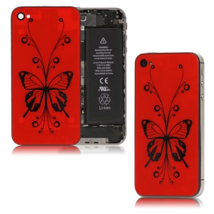 Beautiful Butterfly iPhone 4S Back Cover Housing - Red