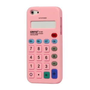 3D Calculator Silicone Cover Case for iPhone 5 - Pink