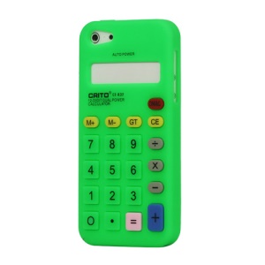 3D Calculator Silicone Cover Case for iPhone 5 - Green