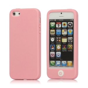 Jellybean Home Button Silicone Cover Case for iPhone 5 - Pink