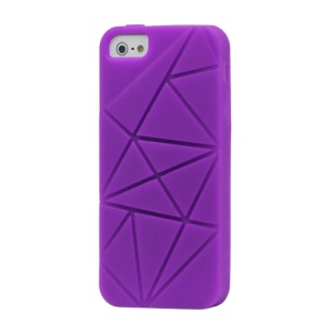 Irregular Pattern Silicone Case Cover for iPhone 5 - Purple