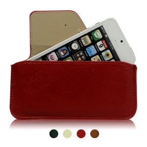 Slim Genuine Leather Flip Case Cover Pouch for iPhone 5 iPod Touch 4