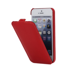 Melkco Ultra Slim Litchi Grain Jacka Type Premium Leather Flip Case for iPhone 5 - Red
