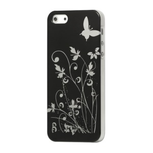Butterfly Flowers Hard Case for iPhone 5 - Black