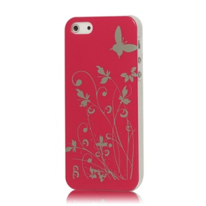 Butterfly Flowers Hard Case for iPhone 5 - Rose
