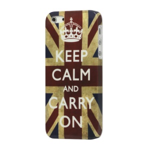 Keep Calm and Carry on Union Jack Flag Plastic Case Cover for iPhone 5