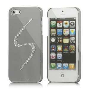 Eileen S-Lime Series Sparkling Rhinestone Electroplating Hard Case Cover for iPhone 5 - Silver