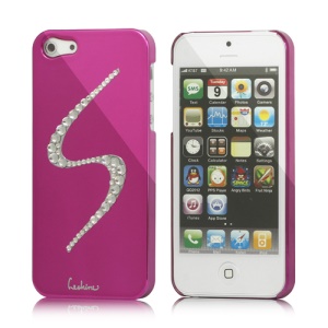 Eileen S-Lime Series Sparkling Rhinestone Electroplating Hard Case Cover for iPhone 5 - Rose