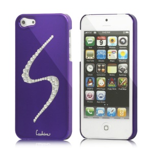 Eileen S-Lime Series Sparkling Rhinestone Electroplating Hard Case Cover for iPhone 5 - Violet Purple
