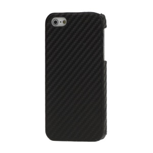 Carbon Fibre Leather Coated Hard Case for iPhone 5 - Black