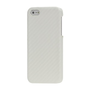 Carbon Fibre Leather Coated Hard Case for iPhone 5 - White