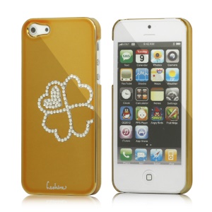 Eileen Clover Electroplating Diamante Case Cover for iPhone 5 - Gold