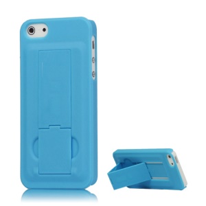 iPhone 5 Rubberized Hard Case Cover with Stand - Blue