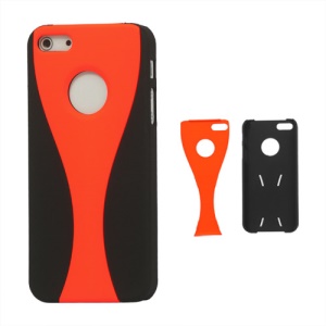 Detachable Goblet Hard Protective Case for iPhone 5 - Black / Orange