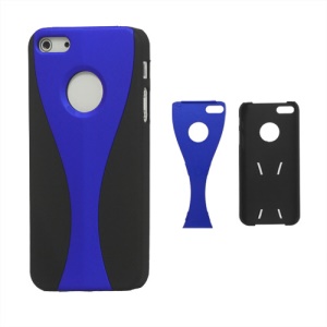 Detachable Goblet Hard Protective Case for iPhone 5 - Black / Dark Blue