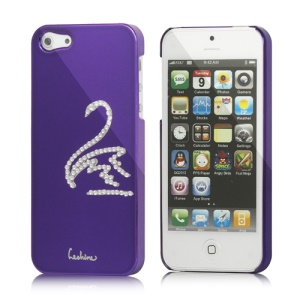 Eileen Swan Electroplating Diamond Cover Case for iPhone 5 - Violet Purple