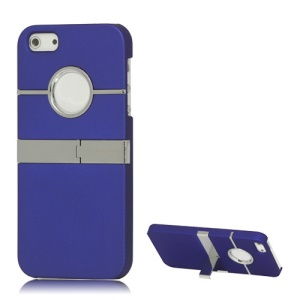 iPhone 5 Rubberized Hard Case with Stand - Blue