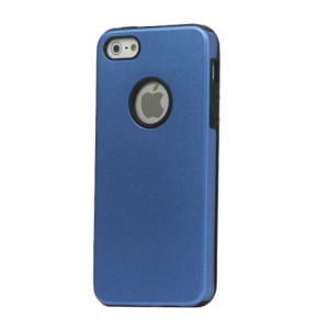 Premium Aluminium Metal + Silicone Case for iPhone 5 - Blue