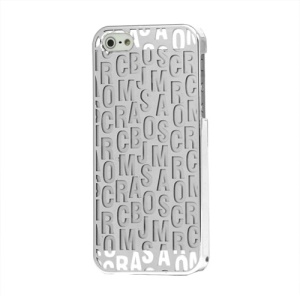 Scrambled Letters Transparent Electroplating Case Cover for iPhone 5 with Packing Box - Silver