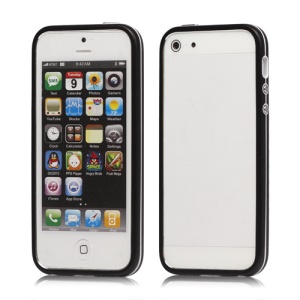 Snap-On Hybrid Bumper Frame Case for iPhone 5 - Black