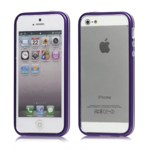 Snap-On Hybrid Bumper Frame Case for iPhone 5 - Purple
