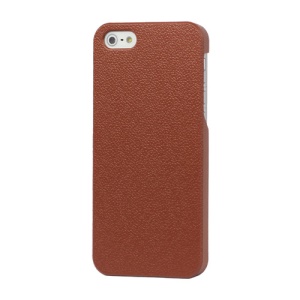 Slim Leather Coated Hard Case Cover Accessories for iPhone 5 - Brown