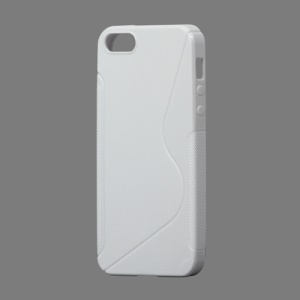 S Shape TPU Gel Case Cover for iPhone 5 - White