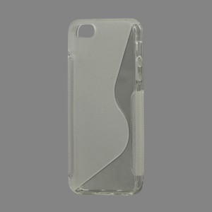 S Shape TPU Gel Case Cover for iPhone 5 - Transparent