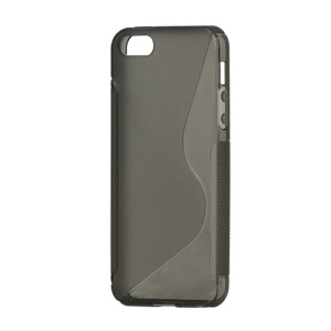S Shape TPU Gel Case Cover for iPhone 5 - Grey