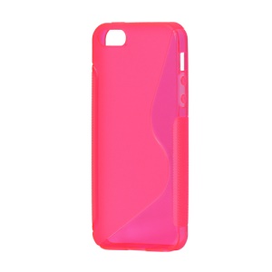 S Shape TPU Gel Case Cover for iPhone 5 - Rose