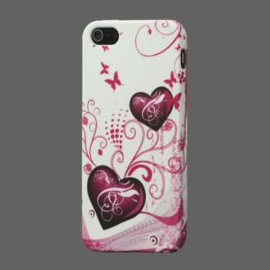 Two Hearts TPU Cover Case for iPhone 5
