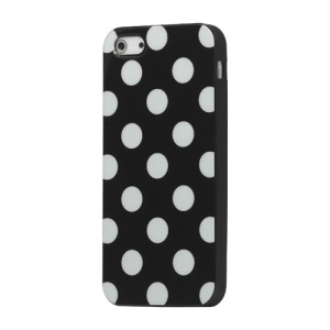 Polka Dot TPU Gel Case for iPhone 5 - Black