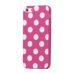 Polka Dot TPU Gel Case for iPhone 5 - Rose