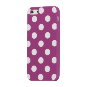 Polka Dot TPU Gel Case for iPhone 5 - Purple