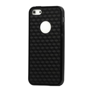 Cube Square TPU Cover Case for iPhone 5 - Black