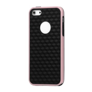 Cube Square TPU Cover Case for iPhone 5 - Pink