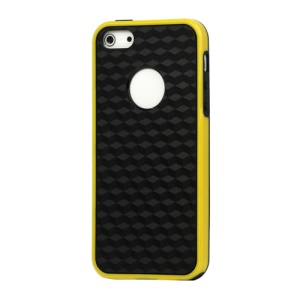 Cube Square TPU Cover Case for iPhone 5 - Yellow