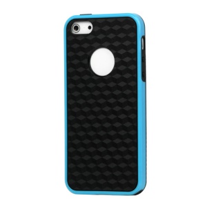 Cube Square TPU Cover Case for iPhone 5 - Blue